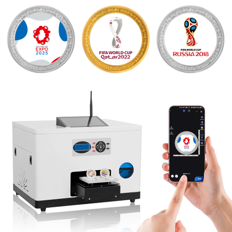 Novidade impressora UV RF-CO1 APP A5 para moedas |Placa de identificação para animais de estimação |Medalha